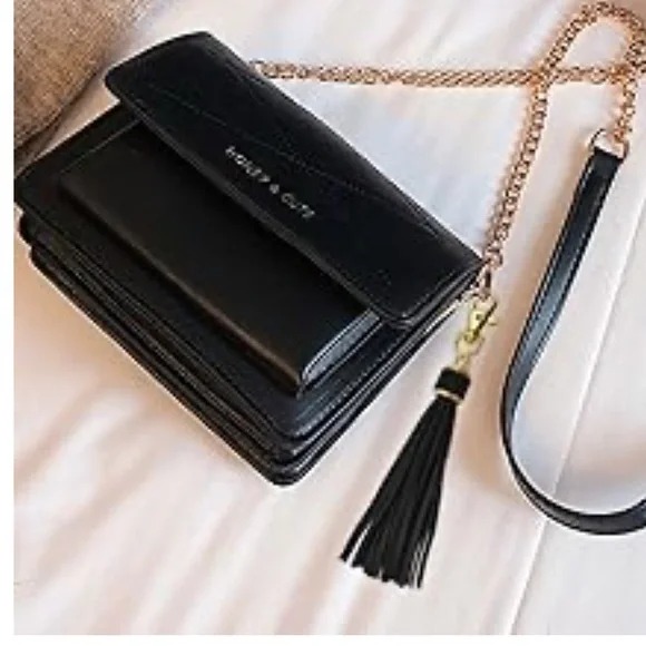 Leather Tassel for Purse With Golden Metal Caps Lobster Swivel Keychain NIP - Picture 2 of 12